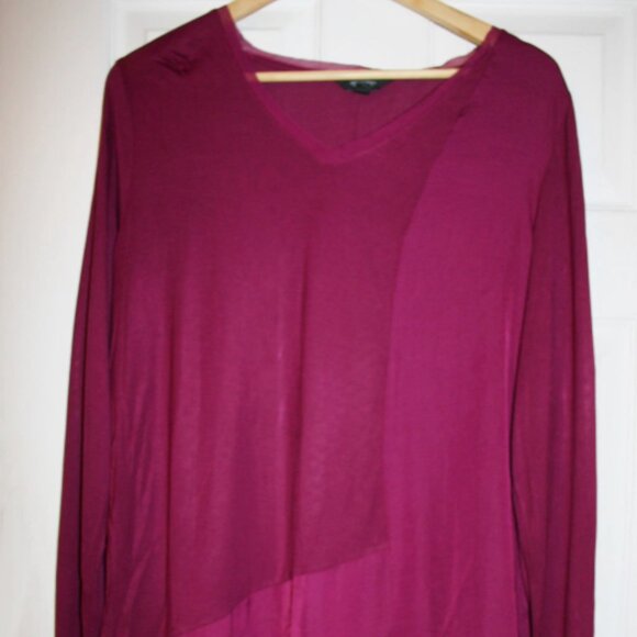 Bundle 3 for $24 Vera Wang XL Asymmetrical Knit/Woven Blouse tunic Top - Picture 1 of 8